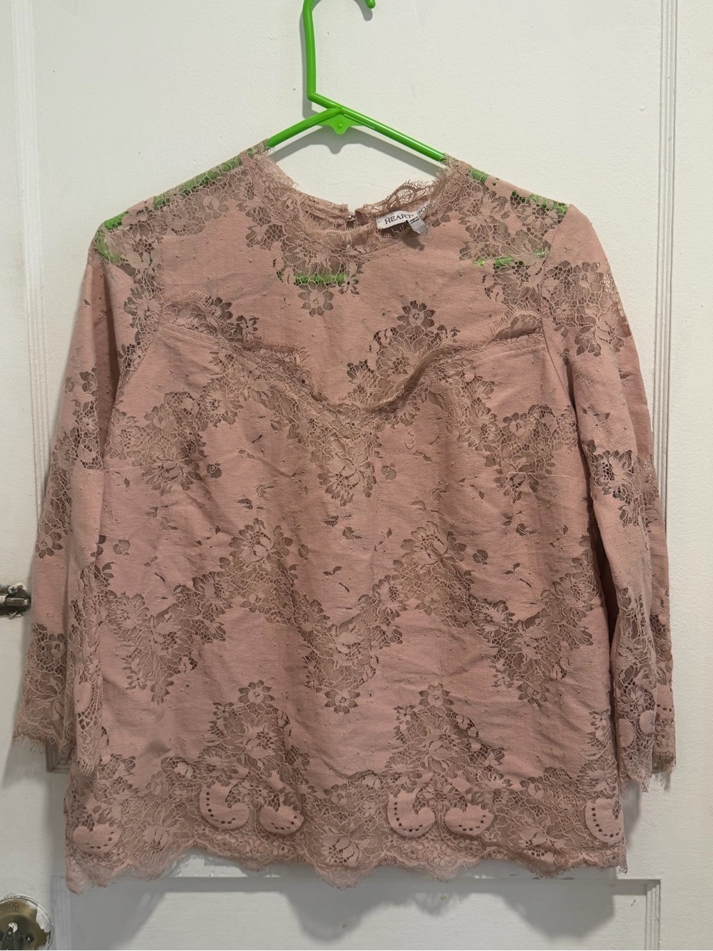 Heartloom Blush Lace Long Sleeve Top